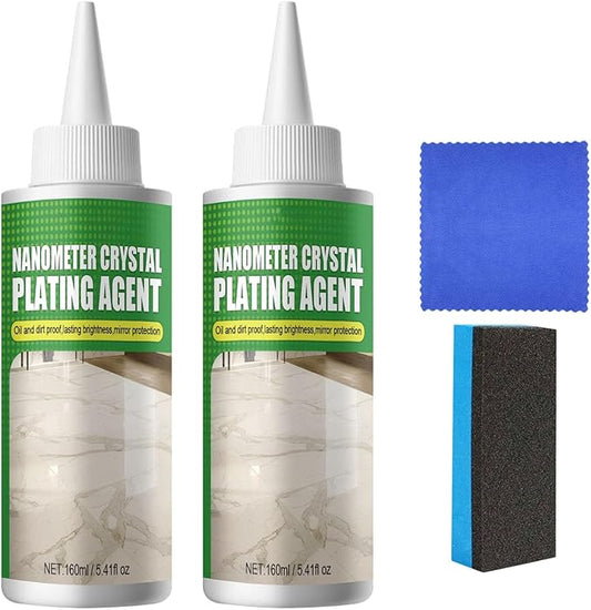 Tiles Scratch Remover Polish Solution with Applicators Sponge Cleaning Cloth for Kitchen Countertop Floor Restorations Ceramic Tiles Restorer with Sponge Brush Tiles Scratch Repair Tools