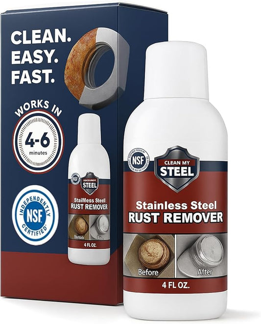 CLEAN MY STEEL Innoshine B570 Stainless Steel Rust Remover and Cleaner, NSF Certified, Approved for Food Contact Areas, 4 oz