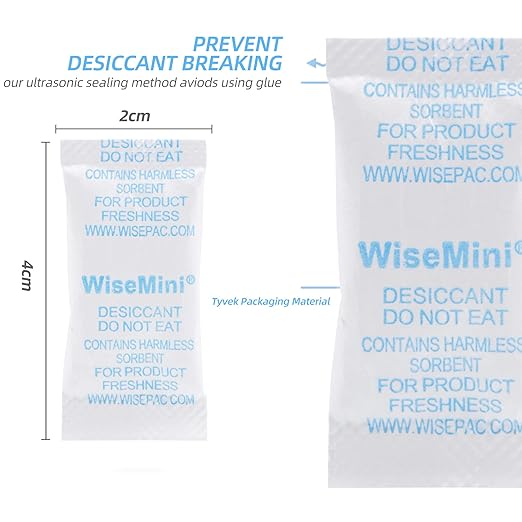 Wisesorb 1 Gram 5000 Packs Silica Gel Packets, Silica Packets, Food Grade Dessicant, Dessicant Packs, Silica Gel for Food Storage, Dehumidifiers Moisture Packets