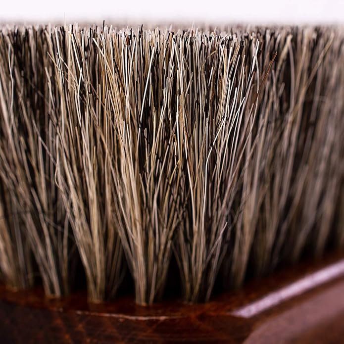 VALENTINO GAREMI Shoe Brush | Luxury Shining Polishing & Buffing Brush - Large 8 Inch | Genuine Horse Hair | Made in Germany