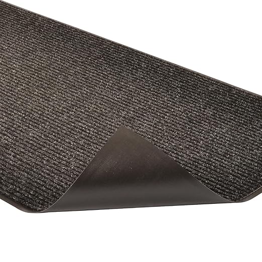 Notrax Heritage Rib™ Commercial Indoor Door Mat Office Rugs – 4' x 6' Charcoal Front Door Mat with Double Rib 22oz Yarn, Non-Slip Vinyl Backing – Durable Entryway Rug Made in The USA – 117S0046CH