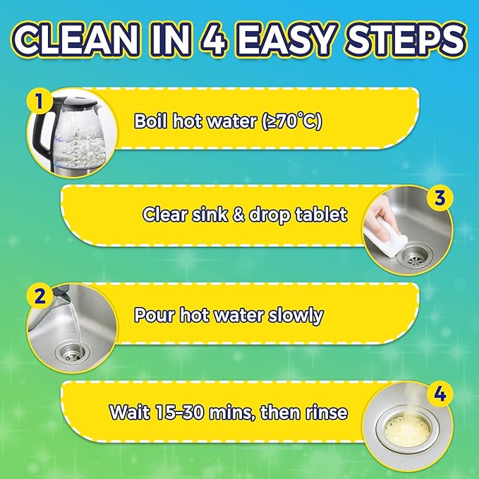 Garbage Disposal Cleaner and Deodorizer 25 Pack, Fresh Citrus Foam Sink Cleaner Tablets Fights Grease & Buildup, Garbage Disposal Cleaner Remove Odor, Disposer Freshener For Home Drain Cleaning Care