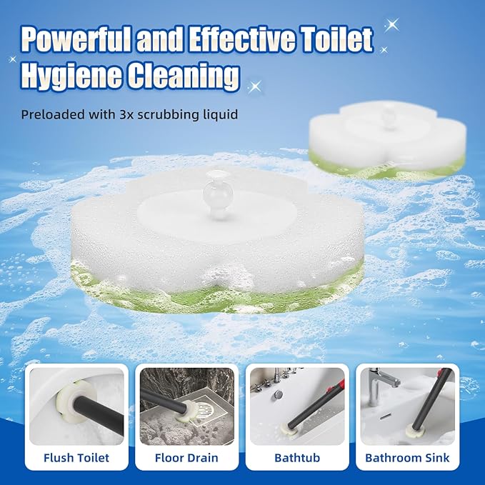 Disposable Toilet Brush Kit with 30 Refills, No-Touch Toilet Wand Cleaning System, Wall Mounted Toilet Bowl Cleaner for Bathroom, Sink, Bathtub – Hygienic Deep Cleaning