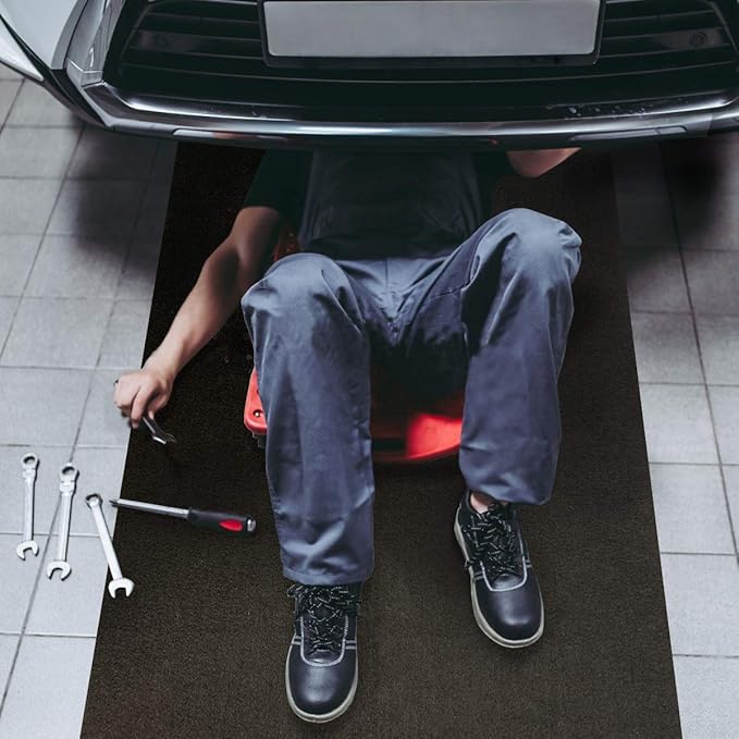 LINLA 61 x 39 in-Absorbent Oil Mat Contains Liquid Garage Floor Mat, Motorcycle Mat for Garage，Reusable, Washable, Protects Garage Floor or Driveway Surface, Shop,Parking,
