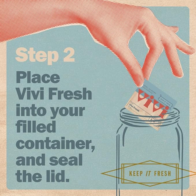 Vivi Fresh 1 LB Humidity Control Packs | 4-pack in Resealable Bag | For All Airtight Storage Containers, Store Longer and Preserve Freshness | Made in the USA by Boveda