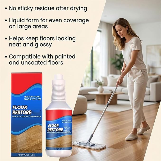 Floor Restore Solution, Floor Restorer & Clean Hardwood Restore, Wood Restorer, 150ml Flooring Protection Agent For Shine Wood, Laminate, Vinyl (1pcs)
