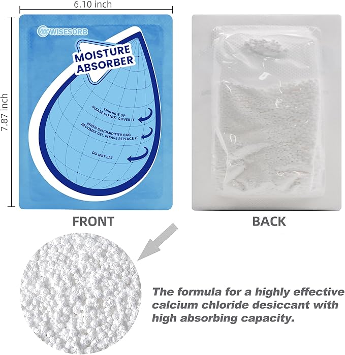 Wisesorb 100 Gram 30 Packs Moisture Absorbers, Dehumidifier Bags for Bathrooms, Basements, Rvs, Humidity Packets for Closet