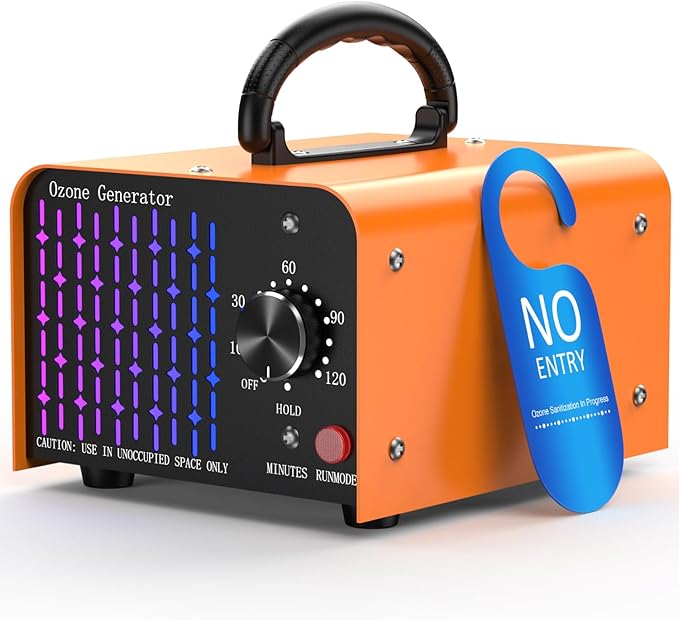 Medvoe 0zone Generator 80000mg - O3 Air Purifier for Home & Car, Ozone Machine Odor Removal for Smoke & Pet (Orange)