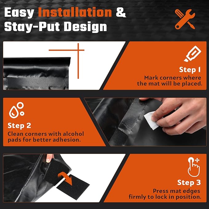Garage Floor Containment Mat 8'6" x 22', Extra Thick PVC Parking Mat with 1.2" Raised Edges, Non-Slip Waterproof Floor Protector for Snow, Rain & Mud, Easy Clean, Fits Full-Size SUVs & Trucks