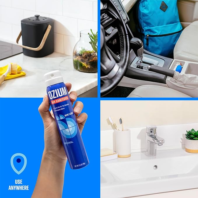 Ozium Air Sanitizer & Odor Eliminator for Homes, Cars, Offices and More, Country Fresh, 3.5 Ounce (Pack of 4)