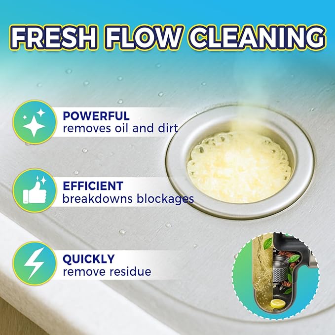 Garbage Disposal Cleaner and Deodorizer 25 Pack, Fresh Citrus Foam Sink Cleaner Tablets Fights Grease & Buildup, Garbage Disposal Cleaner Remove Odor, Disposer Freshener For Home Drain Cleaning Care