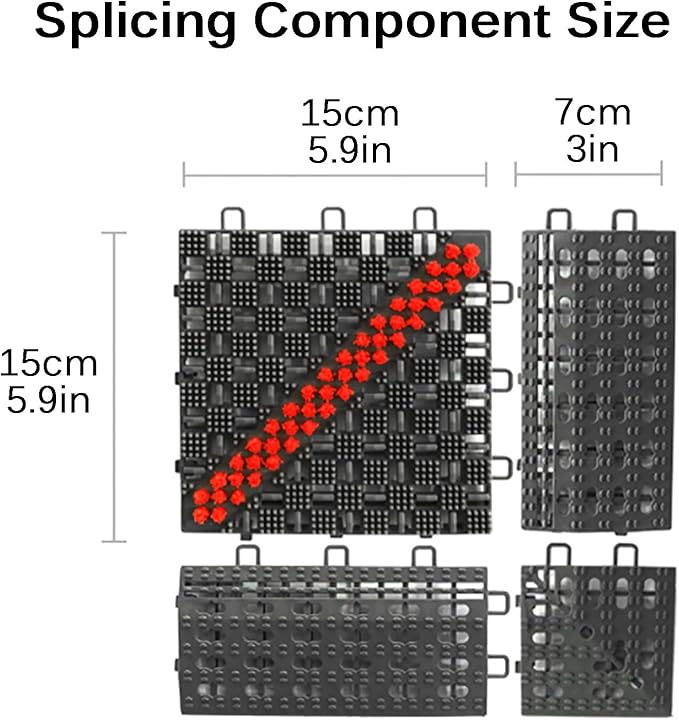 Interlocking Floor Tiles, Garage Flooring Tiles, Shoe Cleaner Mats for Entryway, Non-Slip Outdoor Shower Mat with Drainage Holes for Slippery Areas (Color : F, Size : 60x120cm)