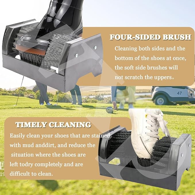 Heavy-Duty Boot and Shoe Cleaner with Portable Base and Cleaning Brushes for Garage and Entryway Dirt Removal