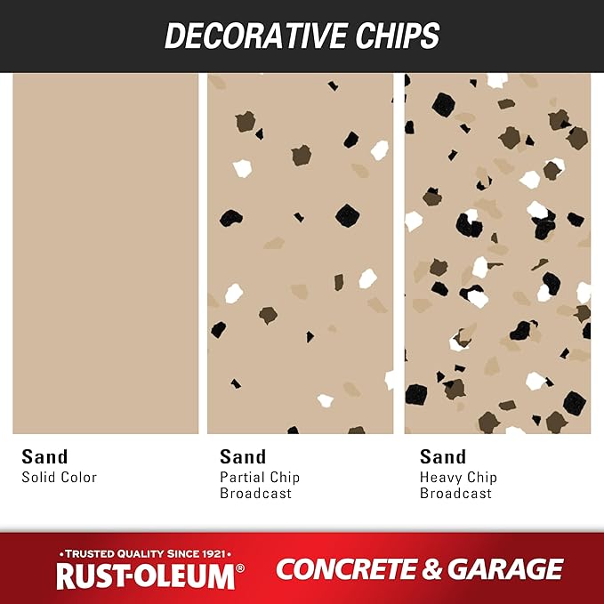Rust-Oleum 347121 Concrete & Garage Floor Paint and Primer, Gallon, Satin Sand