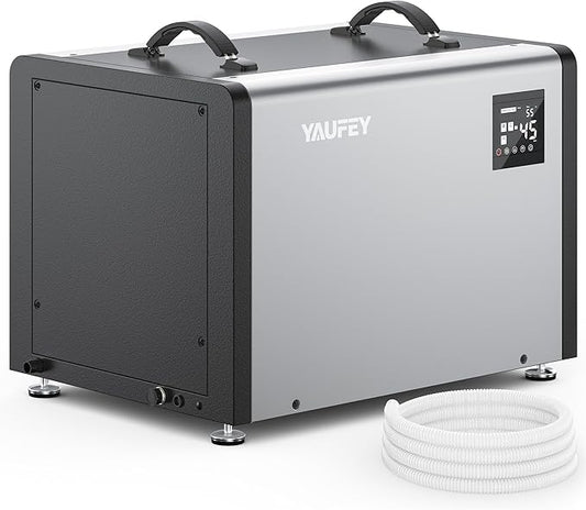 Yaufey 125 Pints Commercial Dehumidifier for Crawl Space, Basement, Industrial, Up to 6,500 Sq. Ft., 10-98% RH Humidity Control, TUV Certified, Auto Defrost, 5-Year Coverage