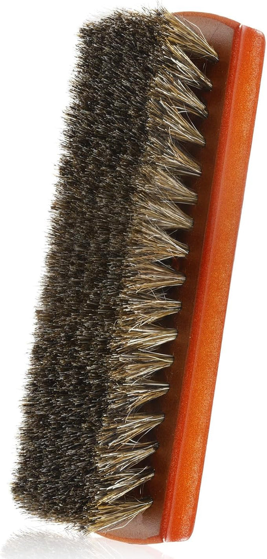 Shoe Brush, Horsehair Shoe Brush Shoe Cleaning Brush Boot Brush for Leather, Shoe Brushes Shoe Shine Brush Brush Shoe Polish Brush for Cleaning and Care Leather Shoes Clean Dauber Applicators