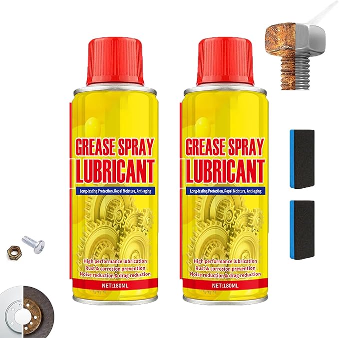 Anti-Rust Lubricant Spray & Rust Remover - Rust Remover Spray for Metal, Multi-Purpose Lubricant Rust Remover Sprays, Fast-Acting Formula for Vehicles, Tools, Chains (2Pcs)