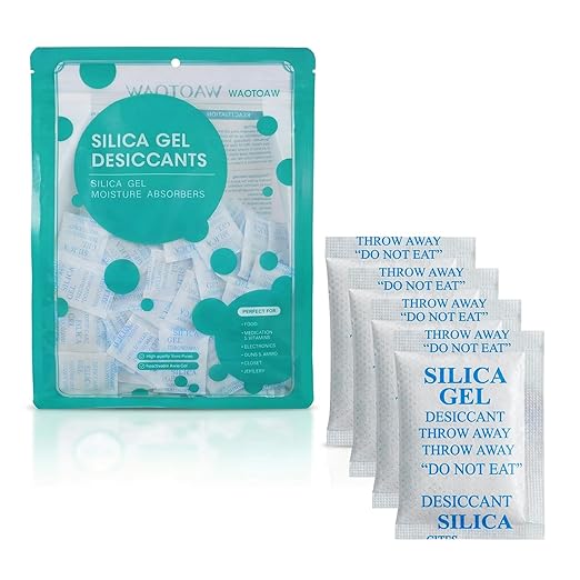 Food Grade Silica Gel Desiccant Packets, 2 Gram 250Pcs Desiccant Packs for Moisture Control, Rechargeable Silica Gel Packets Moisture Absorbers for Storage