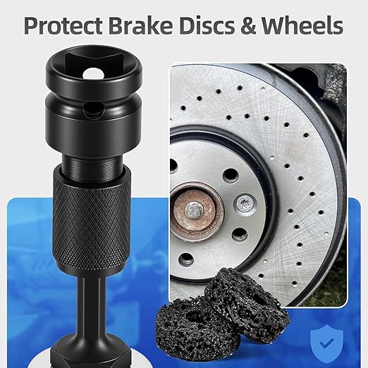 BURMONG Wheel Hub Cleaning Tool with Dual-Head Adapter, Brake Hub Cleaning Kit Includes 13 Pads for Rust Removal & Polishing, Wheel Stud Cleaner Compatible with Power Drill & 1/2" Impact Wrenches (13)