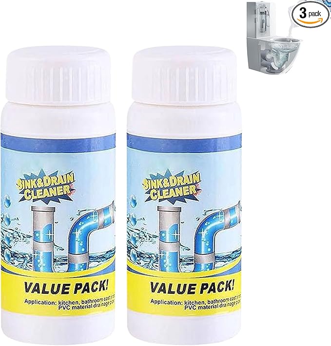 Foam Toilet Bowl Cleaner and Sink Drain Cleaner, Powerful Foaming Cleaner for Bathroom and Kitchen Pipes, Fast-Acting Drain Opener for Hair, Grease, Organic Clogs, Easy-to-Use Formula (3)