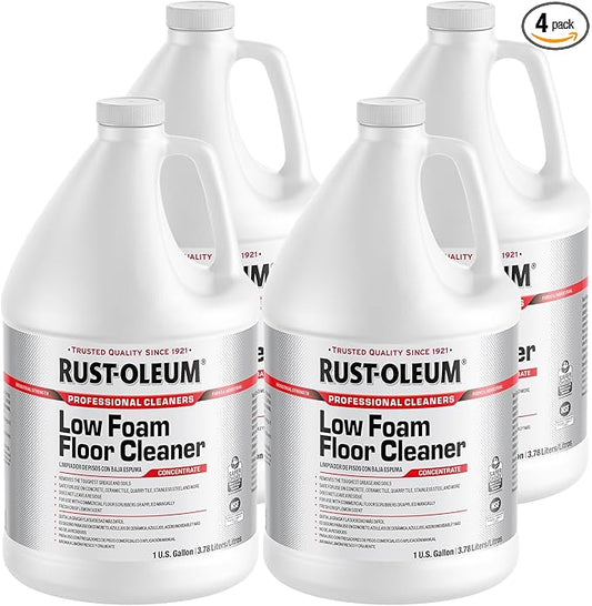 Rust-Oleum Professional Cleaners Low Foam Floor Cleaner | 1 Gallon (128 oz) | Professional Strength Concentrate | Lemon Scent | 4 Pack
