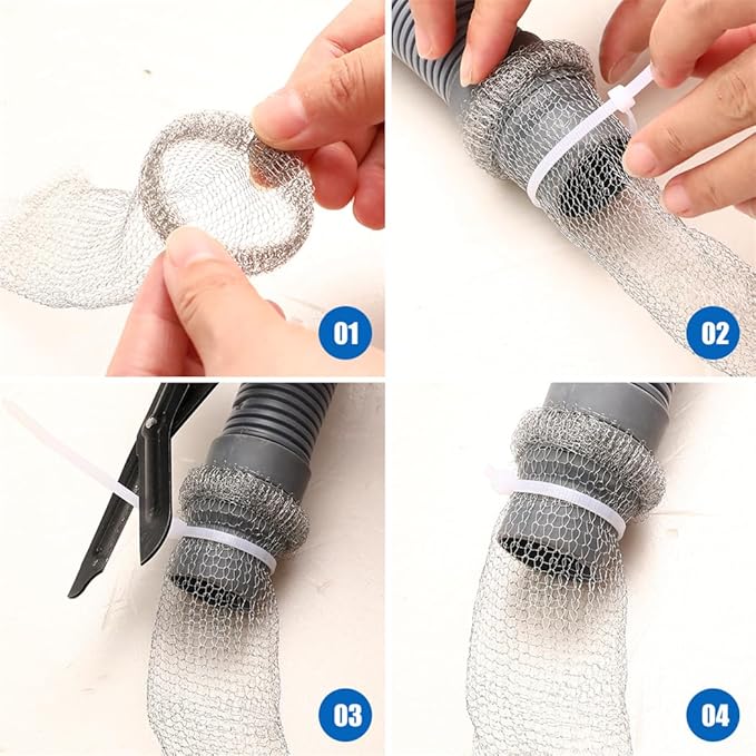 Lint Traps 10 Pieces Lint Trap Laundry Mesh Washer Hose Filter Hose Screen Filter Catcher with 10 Pcs Cable Ties Sink Drain Hose Filter Catcher for Washing Machine Hose
