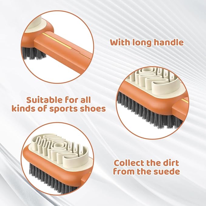 2PCS Suede Brush, Compact Design Rubber Shoe Brush, Shoe Brushes for Cleaning Suitable for Travel and Home Use