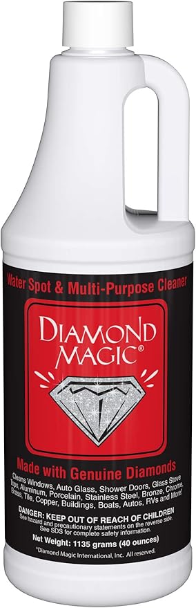 Water Spot & Multi-Purpose Cleaner (40 Ounces) Clean with The Power of Genuine Diamonds! Professional Cleaner/Hard Water Stain Remover. Made in The USA!