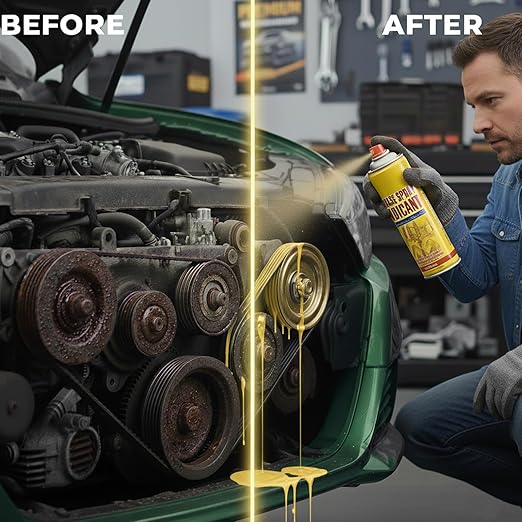 2-in-1 Anti-Rust Lubricant & Fast-Acting Rust Remover Spray for Metal,6.1oz Multi-Purpose Formula for Vehicles, Tools & Chains – Protect & Restore (1PCS)
