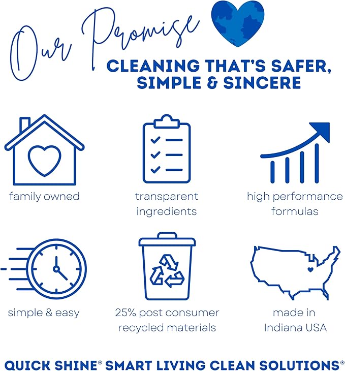 Quick Shine Multi Surface Floor Finish 27oz, 6Pk | Cleaner & Polish to use on Hardwood, Laminate, Luxury Vinyl Plank LVT, Tile & Stone | Safer Choice w/Clean Shine Technology | Shine-Protect-Refresh