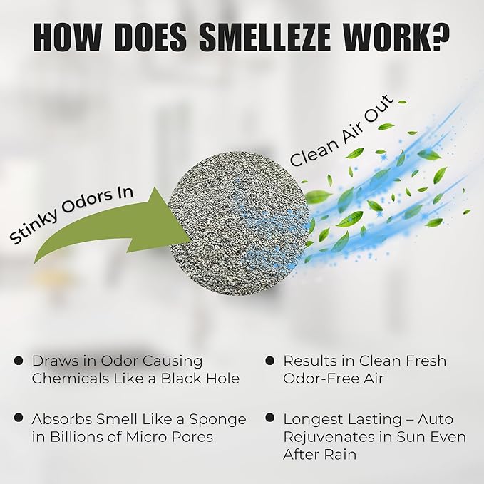 SMELLEZE Reusable Cooking Smell Removal Deodorizer Pouch: Get Food Odor Out Without Fragrances in 150 Sq. Ft.