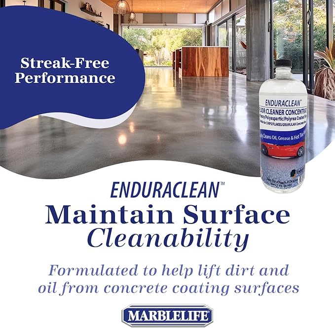 Marblelife EnduraCLEAN Garage and Indoor Concrete Floor Coating Cleaner, Effective Basement & Garage Floor Cleaner, Effective Concrete Cleaner, Ready-To-Use Cement Cleaner & Degreaser, 32 oz