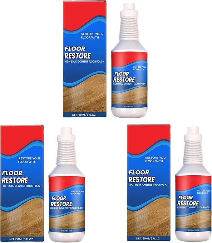 RAINPOT Floor Restore Cleaner 2026 | Floor Restorer & Polish for Tile | Shine Wood, Laminate, Vinyl, Bamboo | Small Scratches Flooring Protection Agent (3 PCS)