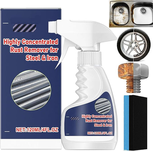 Rust Remover,Highly Concentrated Rust Remover for Steel & Iron,Highly Concentrated Steel Rusts Removers,Removedor De Oxido Altamente Concentrado (1PCS)