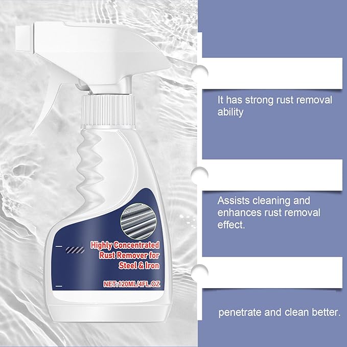 Rust Remover,Highly Concentrated Rust Remover for Steel & Iron,Highly Concentrated Steel Rusts Removers,Removedor De Oxido Altamente Concentrado (3PCS)