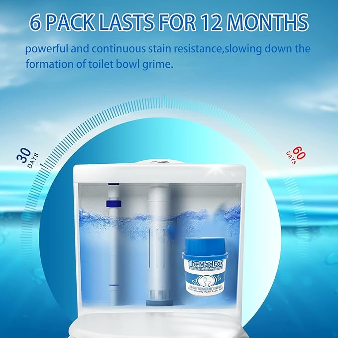 12 Pcs Enzyme Toilet Bowl Cleaner Bottle, Automatic Self-Acting Toilet Tank Cleaner, Enzyme-Powered Stain & Limescale Prevention, Long-Lasting Deodorizer, Safe for Plumbing & Septic Systems