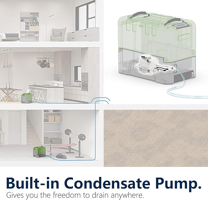ALORAIR 180 PPD Commercial Dehumidifiers with Smart WiFi, Crawl Space Basement dehumidifier with Pump, Industry Water Damage Unit, Compact, Portable, Memory Starting, (Pack of 4) Green