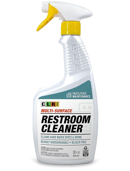 Jelmar CLR PRO Industrial Bathroom Cleaner - Multi-Surface Spray Cleans Hard Water Spots & Restroom Grime, 32 Ounce Spray Bottle (Pack of 6)