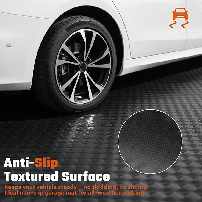 Containment Mat for Garage Floor 8’6” x 20’' – Heavy-Duty PVC Non-Slip Waterproof Parking Mat, Protects from Snow, Oil & Mud, Fits Cars, SUVs & Trucks, Heavy Duty Floors Mats