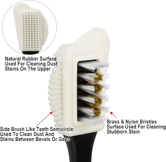 2 Sets of Suede Brush Brush & Nubuck 2 Pieces 4-Way Brush + 4 Eraser, Premium Shoe Cleaner Kit