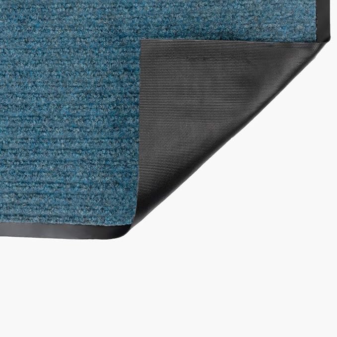 Notrax 109 Brush Step Carpeted Indoor/Outdoor Entrance Mat for Home or Office, 3' X 6', Absorbent Slip Resistant Heavy Duty Entry Mat, Slate Blue, 109S0036BU