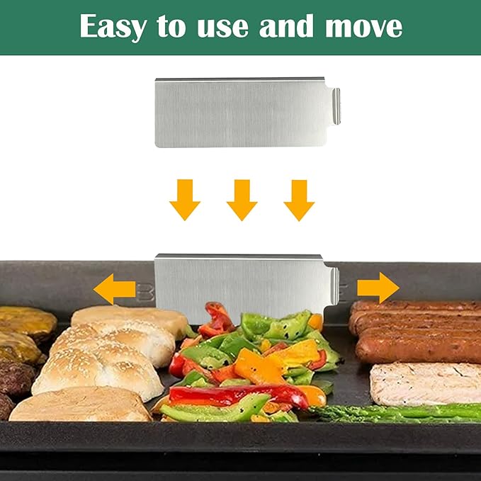 Grease Trap for Blackstone Griddle, Stainless Steel Rear Grease Gate for Blackstone Flat Top Griddle and Other Grills, Grease Gate Blocker Food from Falling into Rear Grease Trap Cup Food Filter