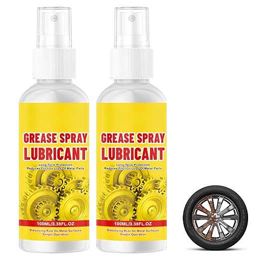 2Pcs Anti-Rust Lubricant Spray & Rust Remover, Rust Remover Spray for Metal, Multi-Purpose Fast-Acting Powder Remover Sprays for Vehicles, Tools, Chains