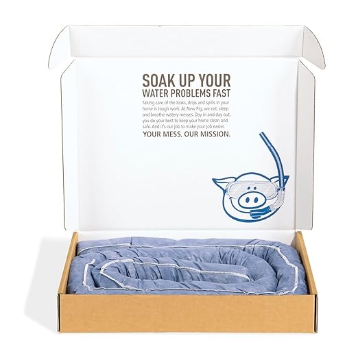 PIG Mildew-Resistant Absorbent Sock | Water Absorbing Snake | 3" W x 10' L | Absorbs up to 2.5 gal per Sock | 1 Count | PM50637