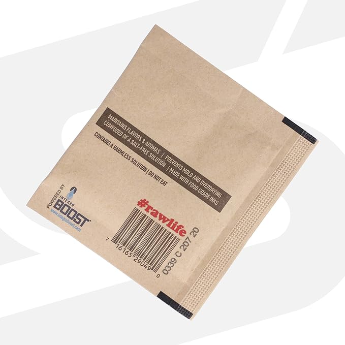 RAW X Integra 8GM 62% Humidity Packs | 62% RH Humidity Control | Keep Your Cigars or Prerolled Cigarettes Fresh | 60 Total Humidifying Packs