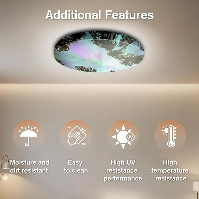12" Ceiling Light Cover, 4 Pcs Flush Mount Light Fixture Cover, Fabric Ceiling Light Fixture Cover, Light Filters for Bedroom, Kitchen, Hallways/Entryways, Office, Basement (Aurora)