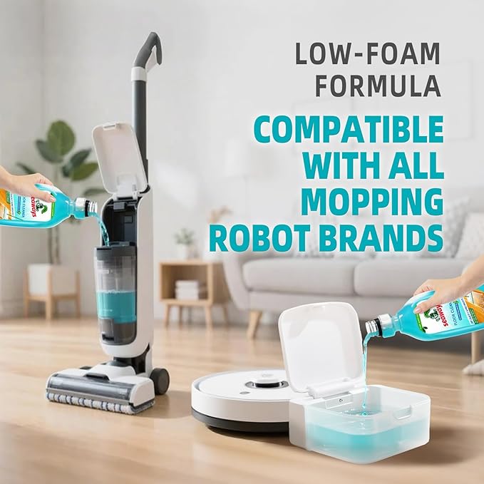 Seaways Robot Mop Cleaning Solution,100X Concentrated Floor Cleaner compatible with All Robot Vacuum and Mop,Plant-Based, Pet-Safe Formula for Hardwood,Tile, Laminate,Vinyl,16.9 Fl Oz(Pack of 4)