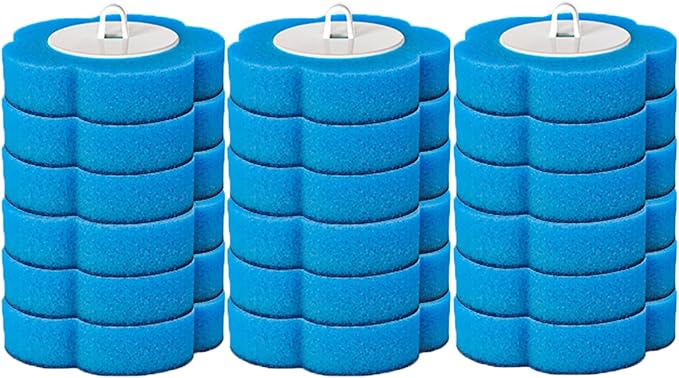 Disposable Toilet Brush and Holder Kit, Wall-Mounted Toilet Cleaning System with 18Pcs Pre-Soaked Cleaner Refills for Bathroom Deep Cleaning (Replacement Head - Blue -18Pcs)