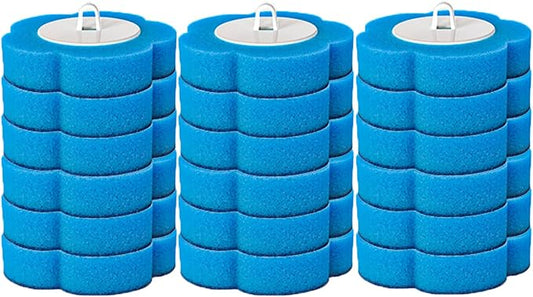Disposable Toilet Brush and Holder Kit, Wall-Mounted Toilet Cleaning System with 18Pcs Pre-Soaked Cleaner Refills for Bathroom Deep Cleaning (Replacement Head - Blue -18Pcs)
