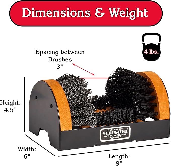Shoe/Boot Brush & Scrubber - The Original Scrusher Boot & Shoe Cleaner, Weather Resistant Boot Scrubber